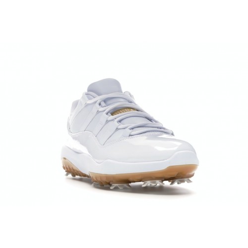 Кроссы Jordan 11 Retro Low Golf White Metallic Gold - мужская сетка размеров