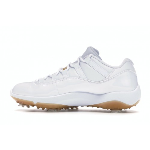 Кроссы Jordan 11 Retro Low Golf White Metallic Gold - мужская сетка размеров