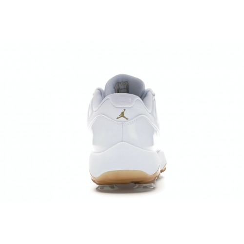 Кроссы Jordan 11 Retro Low Golf White Metallic Gold - мужская сетка размеров