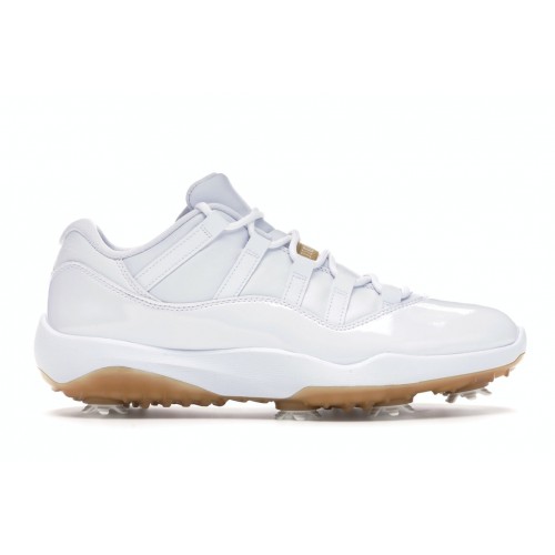 Кроссы Jordan 11 Retro Low Golf White Metallic Gold - мужская сетка размеров