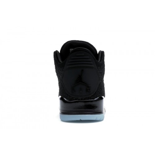 Кроссы Jordan 3 Retro Flyknit Black - мужская сетка размеров