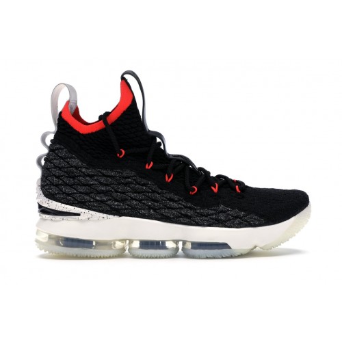 Кроссы Nike LeBron 15 Black Bright Crimson - мужская сетка размеров
