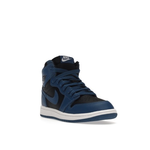 Кроссы Jordan 1 Retro High OG Dark Marine Blue (PS) - подростковая сетка размеров