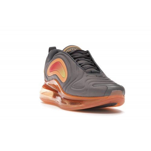Кроссы Nike Air Max 720 Black Fuel Orange (GS) - подростковая сетка размеров