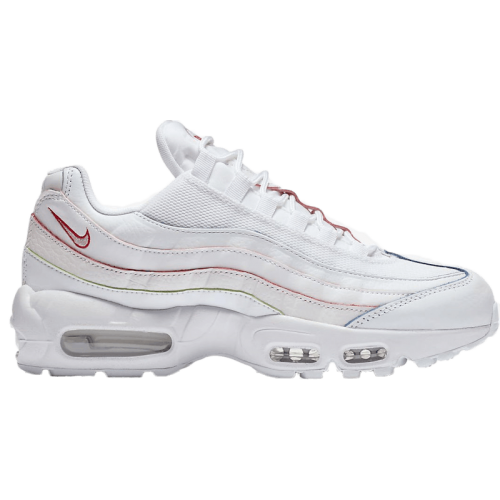 Кроссы Nike Air Max 95 Triple White (Rainbow Borders) (W) - женская сетка размеров