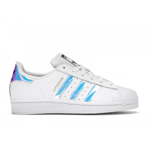 adidas Superstar White Iridescent (Youth) - мужская сетка размеров