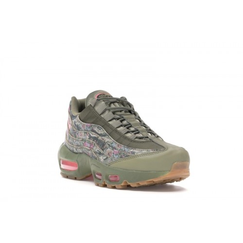 Кроссы Nike Air Max 95 Floral Neutral Olive (W) - женская сетка размеров