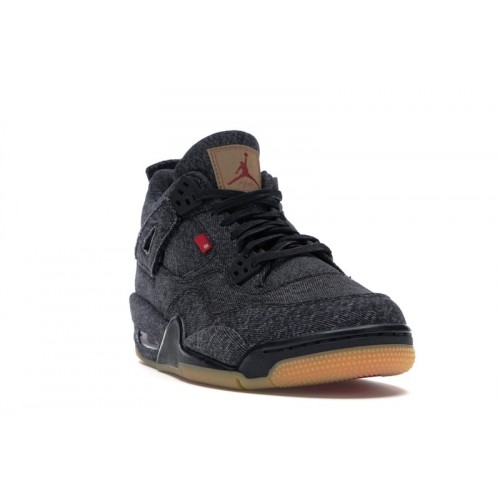 Кроссы Jordan 4 Retro Levis Black (GS) (Blank Tag) - подростковая сетка размеров
