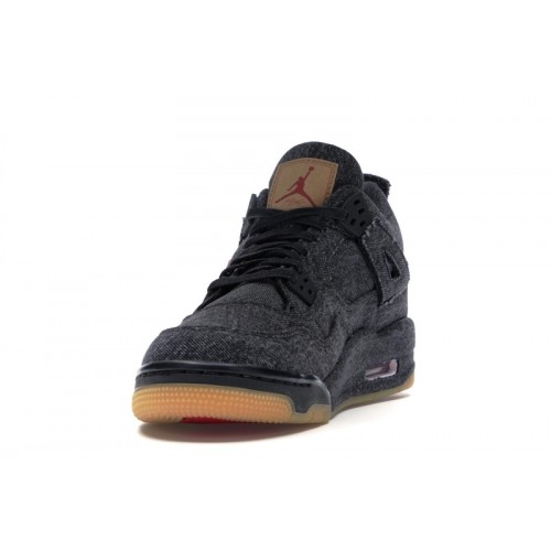 Кроссы Jordan 4 Retro Levis Black (GS) (Blank Tag) - подростковая сетка размеров