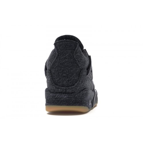 Кроссы Jordan 4 Retro Levis Black (GS) (Blank Tag) - подростковая сетка размеров