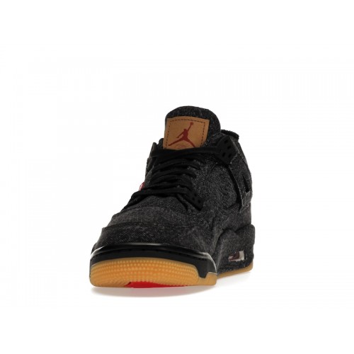 Кроссы Jordan 4 Retro Levis Black (GS) (Levis Tag) - подростковая сетка размеров