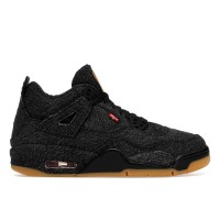 Подростковые кроссовки Jordan 4 Retro Levis Black (GS) (Levis Tag)