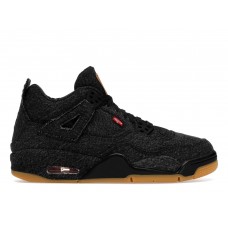 Подростковые кроссовки Jordan 4 Retro Levis Black (GS) (Levis Tag)