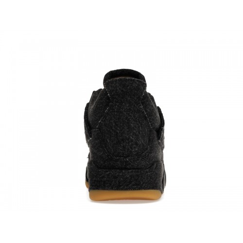 Кроссы Jordan 4 Retro Levis Black (GS) (Levis Tag) - подростковая сетка размеров