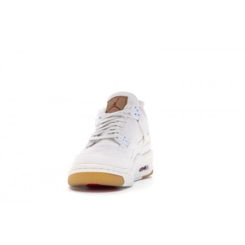 Кроссы Jordan 4 Retro Levis White (GS) (Levis Tag) - подростковая сетка размеров