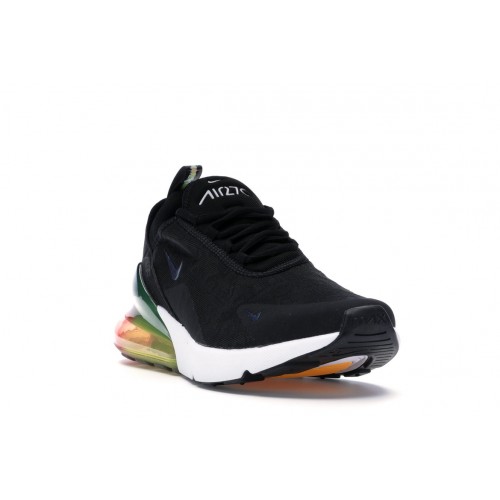 Кроссы Nike Air Max 270 Black Laser Orange Ember Glow - мужская сетка размеров