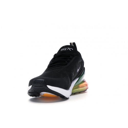 Кроссы Nike Air Max 270 Black Laser Orange Ember Glow - мужская сетка размеров