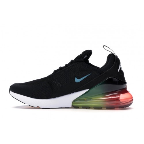 Кроссы Nike Air Max 270 Black Laser Orange Ember Glow - мужская сетка размеров