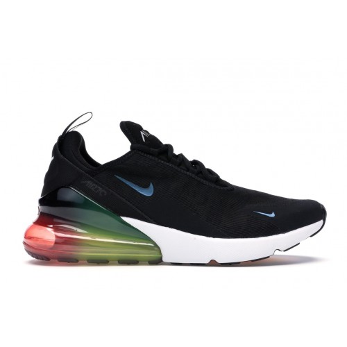 Кроссы Nike Air Max 270 Black Laser Orange Ember Glow - мужская сетка размеров