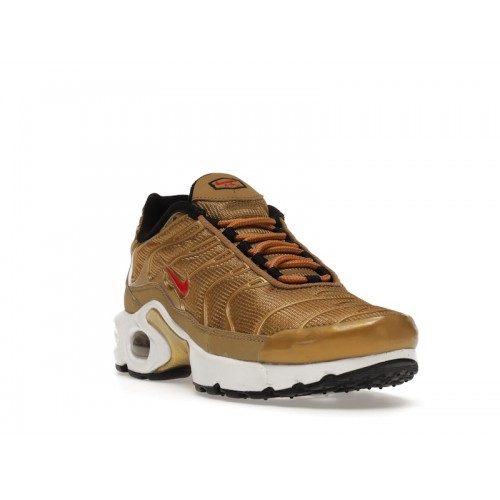 Кроссы Nike Air Max Plus Metallic Gold (2018) (GS) - подростковая сетка размеров