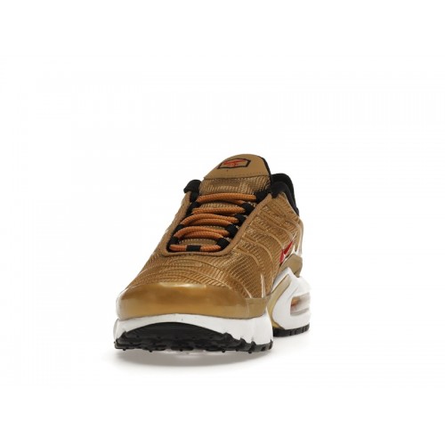 Кроссы Nike Air Max Plus Metallic Gold (2018) (GS) - подростковая сетка размеров