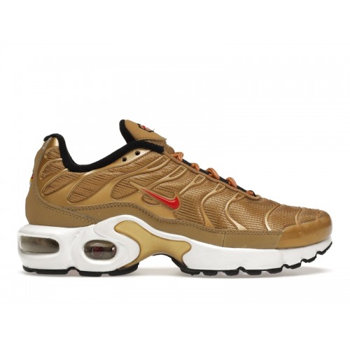 Кроссы Nike Air Max Plus Metallic Gold (2018) (GS) - подростковая сетка размеров