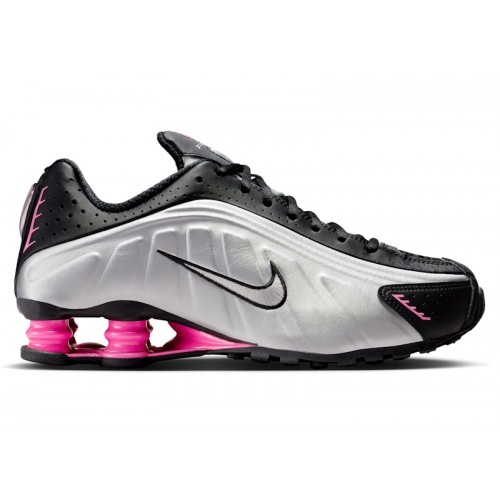 Кроссы Nike Shox R4 Black Metallic Silver Pinksicle (W) - женская сетка размеров
