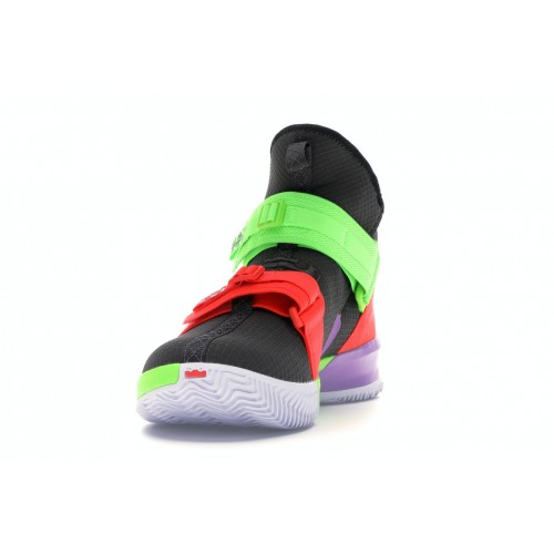 Кроссы Nike LeBron Soldier 13 Thunder Grey Bright Crimson Electric Green - мужская сетка размеров