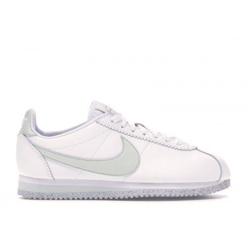 Кроссы Nike Classic Cortez Flyleather White Light Silver (W) - женская сетка размеров