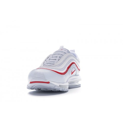 Кроссы Nike Air Max 97 White Pure Platinum University Red - мужская сетка размеров
