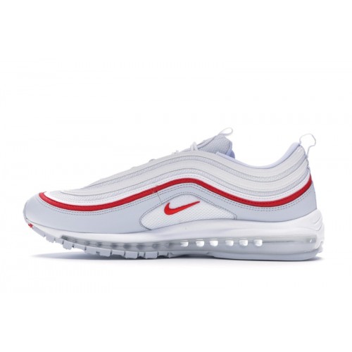 Кроссы Nike Air Max 97 White Pure Platinum University Red - мужская сетка размеров