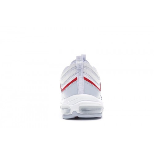 Кроссы Nike Air Max 97 White Pure Platinum University Red - мужская сетка размеров