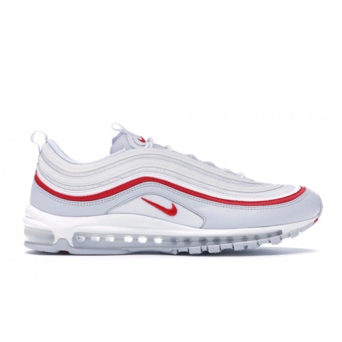 Кроссы Nike Air Max 97 White Pure Platinum University Red - мужская сетка размеров