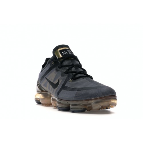 Кроссы Nike Air VaporMax 2019 Black Metallic Gold - мужская сетка размеров