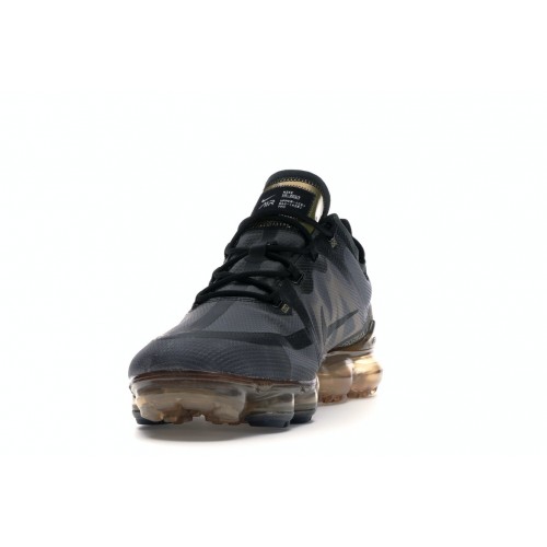 Кроссы Nike Air VaporMax 2019 Black Metallic Gold - мужская сетка размеров