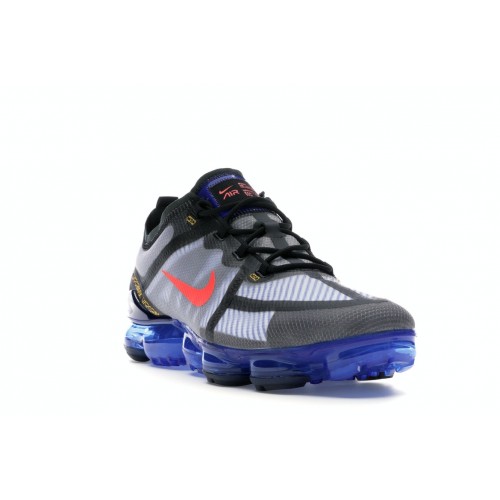 Кроссы Nike Air VaporMax 2019 Black Hyper Blue Bright Crimson - мужская сетка размеров