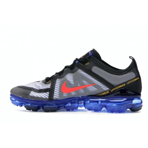 Кроссы Nike Air VaporMax 2019 Black Hyper Blue Bright Crimson - мужская сетка размеров