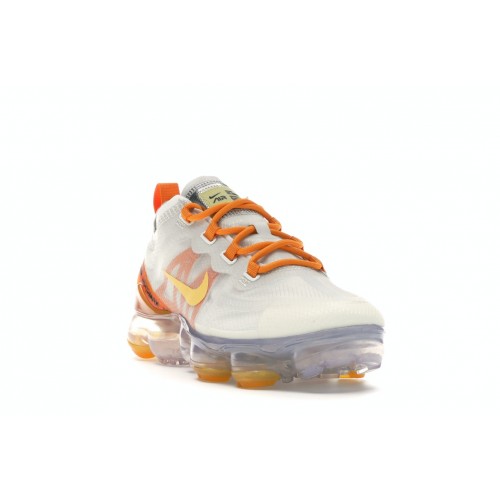 Кроссы Nike Air VaporMax 2019 White Orange Peel (W) - женская сетка размеров