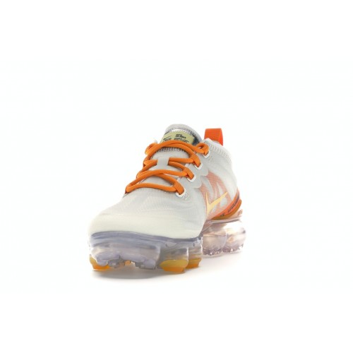 Кроссы Nike Air VaporMax 2019 White Orange Peel (W) - женская сетка размеров