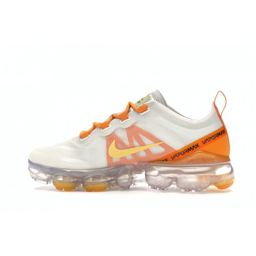 Кроссы Nike Air VaporMax 2019 White Orange Peel (W) - женская сетка размеров