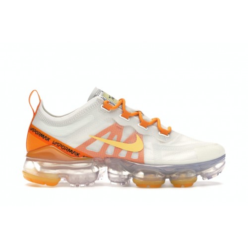 Кроссы Nike Air VaporMax 2019 White Orange Peel (W) - женская сетка размеров