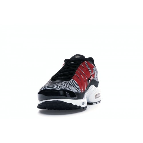 Кроссы Nike Air Max Plus Striped Black White - мужская сетка размеров