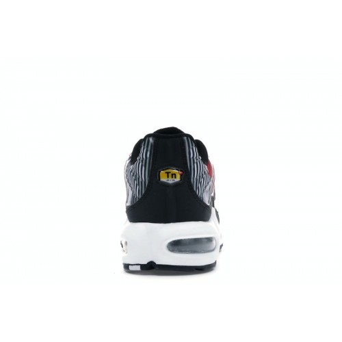 Кроссы Nike Air Max Plus Striped Black White - мужская сетка размеров