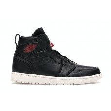 Женские кроссовки Jordan 1 Retro High Zip Black Gym Red Phantom (W)