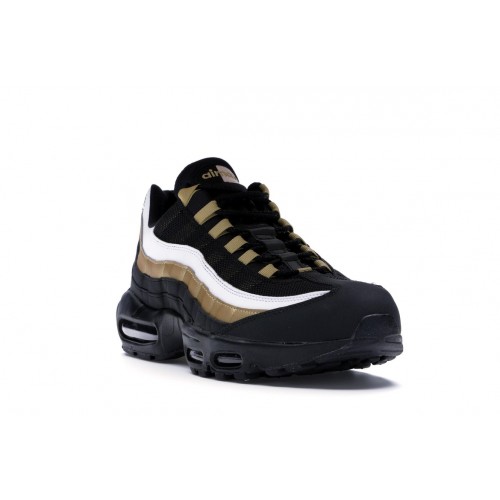 Кроссы Nike Air Max 95 OG Black Metallic Gold White - мужская сетка размеров