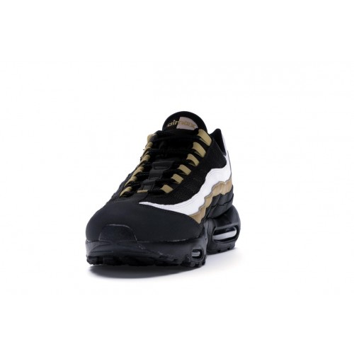 Кроссы Nike Air Max 95 OG Black Metallic Gold White - мужская сетка размеров