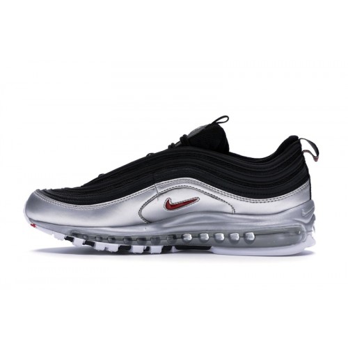 Кроссы Nike Air Max 97 Silver Black - мужская сетка размеров