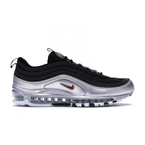 Кроссы Nike Air Max 97 Silver Black - мужская сетка размеров