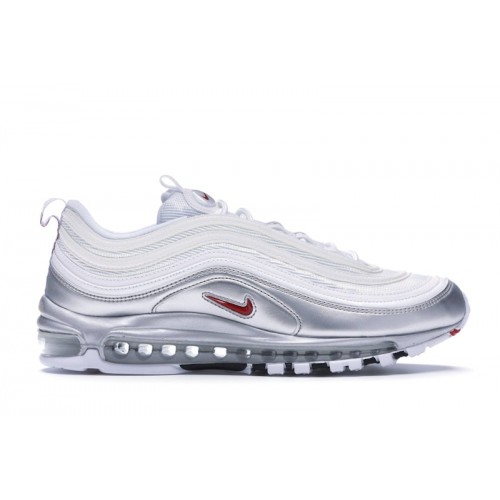 Кроссы Nike Air Max 97 Silver White - мужская сетка размеров