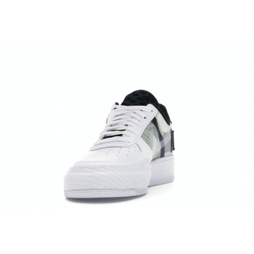 Кроссы Nike Air Force 1 Type White Black Volt - мужская сетка размеров